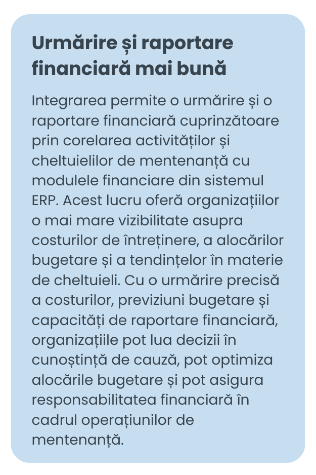 beneficii ale integrării CMMS cu sistemele ERP4