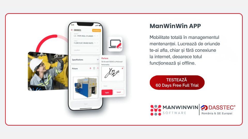ManWinWin APP CMMS pentru managementul mentenantei